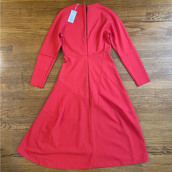 NWT COS Long Sleeve Vibrant Red Midi Dress - Picture 7 of 7
